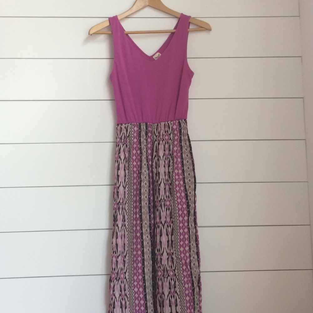 Faded glory pink Aztec long sleeveless dress.